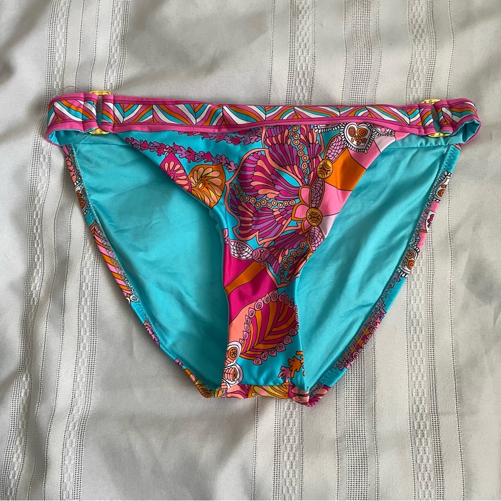 Trina Turk Multicolor Ring Side Hipster Bikini Bottom Size 10 NWT